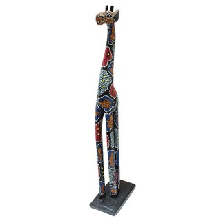 Great Prices Hand-Carved Aboriginal Dot Design Giraffe Statue (Indonesia)