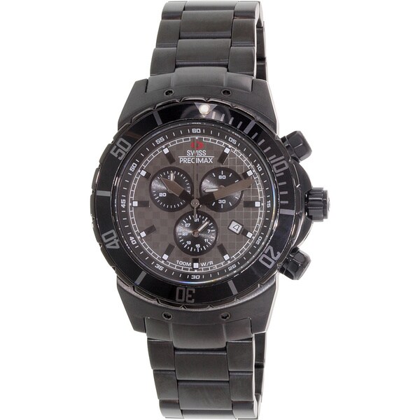 Swiss Precimax Men's 'Pursuit Pro' Black/ Grey Dial Swiss Chronograph Watch