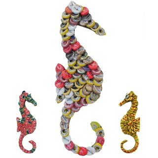 Bottle Cap Sea Horse Wall Plaque (Kenya)