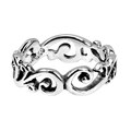 Charming Filigree Swirls All Around Band .925 Silver Ring (Thailand)
