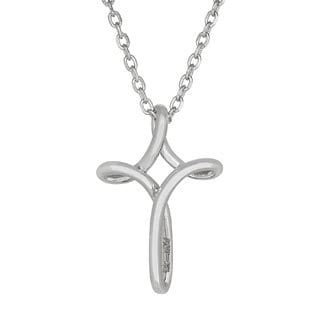 Sterling Silver Curved Cross Necklace