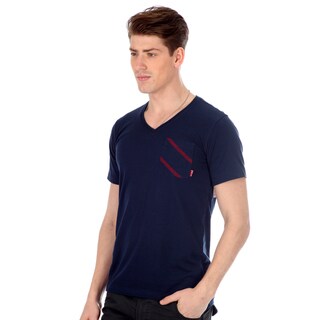 191 Unlimited Men's Striped V-neck Tee