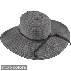 Journee Collection Women's 4.5-inch Brim Braided Ribbon Hat-Image