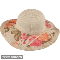 Journee Collection Women's 4.5-in Brim Floral Print Ribbon Hat-Image