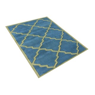 Handmade Alliyah Aqua New Zealand Wool Blend Rug (4' x 6')