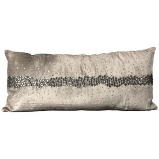 Mina Victory Luminecence Wavy Jewel Pewter 14 x 30-inch Decorative Pillow by Nourison