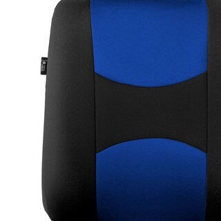 FH Group Blue Full Set Seat Covers with Solid Bench for Sedans and SUV