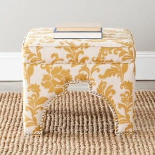 Safavieh Sahara Floral Beige Nailhead Ottoman