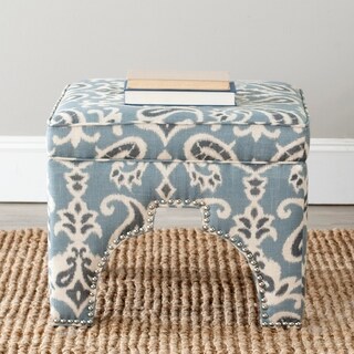 Safavieh Sahara Scrolls Blue Nailhead Ottoman
