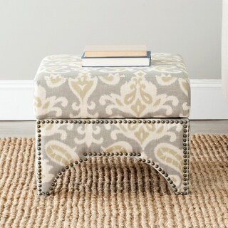 Safavieh Sahara Scolls Grey Square Storage Ottoman