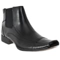 Steve Madden Men's 'Bannir' Black Leather Pull-on Boots
