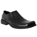 Steve Madden Men's 'Exyte' Black Leather Square-toe Loafers