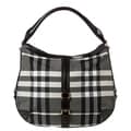 Burberry 'Grafton' Medium Charcoal Beat Check Hobo Bag