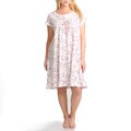La Cera Women's Plus Size Floral Printed Cotton Chemise