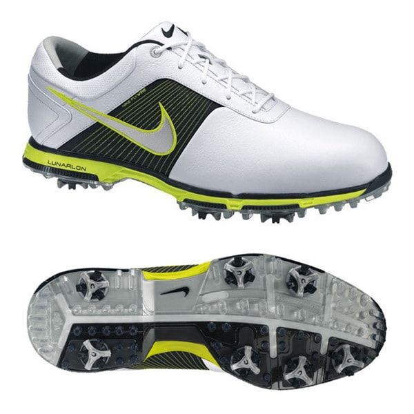 Nike Men's Lunar Control White/ Silver/ Cyber Golf Shoes