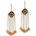 Michael Valitutti Gold over Silver Smoky Quartz, Carnelian and Citrine Earrings