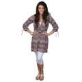 Journee Collection Women's Chevron Print Cinched Waist Tunic Dress