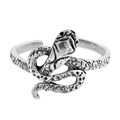 Silver Foxy Snake Coil Wrap Toe or Pinky Ring (Thailand)