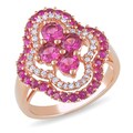 Miadora 14k Gold Multi-gemstone and 1/6ct TDW Diamond Ring (G-H, I1-I2)