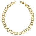 Fremada 14k Yellow Gold 6.8-mm Round Link Charm Bracelet