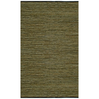 Hand Woven Matador Green Leather Rug (10' x 14')