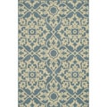 Annabelle Blue/ Ivory Rug (5'2 x 7'5)