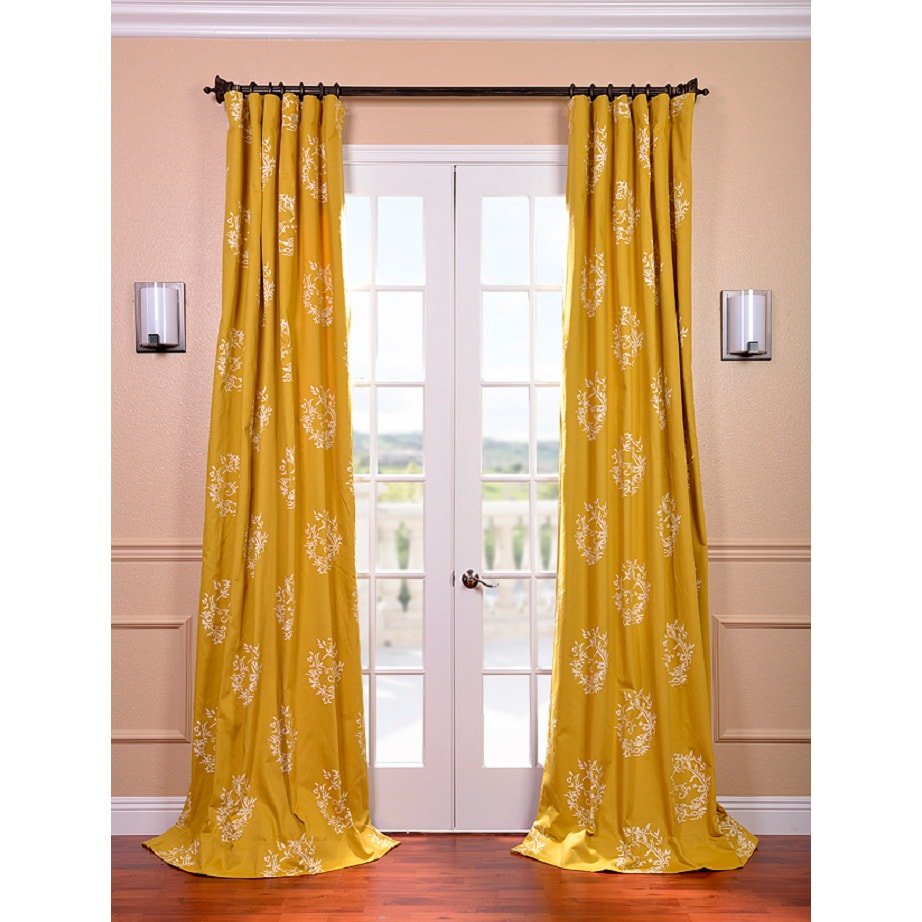 Isles Mustard Printed Cotton Curtain Panel Overstock Shopping Great