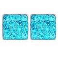 Stainless Steel Colored Cubic Zirconia Square Earrings