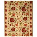 Suzani Rendition Hand-tufted Wool Rug (7'6 x 9'6)