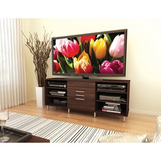 Sonax Sedona Ebony Pecan 60-inch TV/ Component Bench with Sliding Door