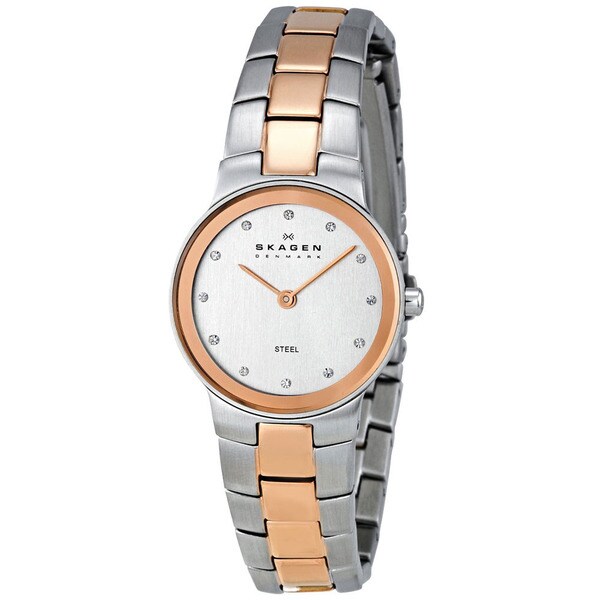 Skagen Women's 'Denmark' White Dial Crystal-accented Watch