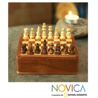 Handcrafted Sheesham and Kadam Wood 'Let's Go' Chess Set (India)