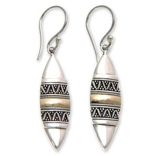Gold Overlay 'Golden Bali Surfboards' Earrings (Indonesia)