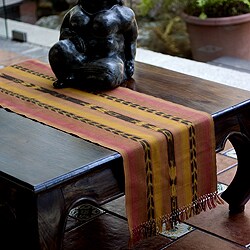 Handcrafted Cotton 'Maya Sunset' Table Runner (Guatemala)