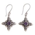 Handcrafted Sterling Silver 'Celuk Star' Amethyst Earrings (Indonesia)