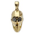 Gold Overlay 'Smiling Skull' Brazilian Drusy Agate Pendant (Brazil)