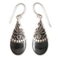 Sterling Silver 'Mystique' Hematite and Moonstone Earrings (Indonesia)