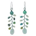 Multi-gemstone 'Thai Forest' Earrings (Thailand)