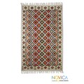 Hand-woven Wool 'Diamond Illusion' Olive Brown Rug (5 x 8) (India)