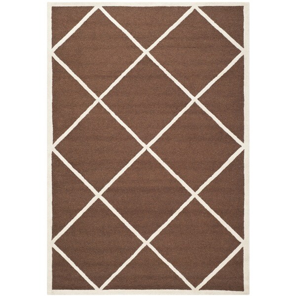 Safavieh Handmade Cambridge Moroccan Dark Brown 100 Percent Wool Rug 6' x 9'