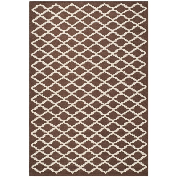 Safavieh Handmade Cambridge Moroccan Dark Brown Crisscross Pattern Wool Rug 4' x 6'