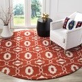 Handmade Moroccan Orange Wool Rug (7' Round)