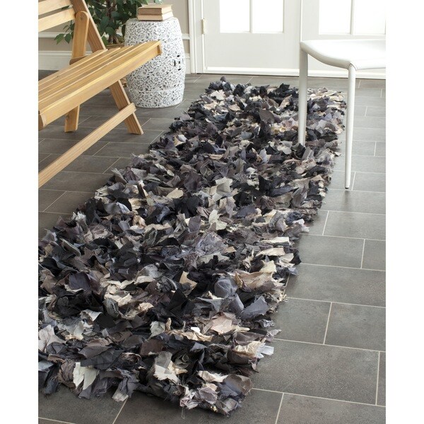 Safavieh Handmade Decorative Rio Shag Grey/ Multi Runner 2'3 x 9'