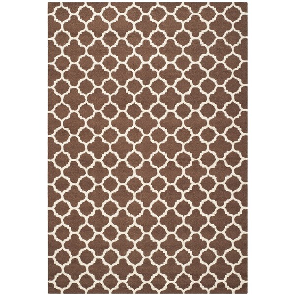 Safavieh Handmade Cambridge Moroccan Dark Brown Rectangular Wool Rug 8' x 10'