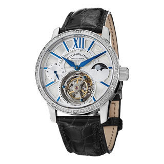 Stuhrling Original Men's Diamond Imperium Mechanical Tourbillon Sapphire Crystal Watch