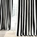 Cabana Black Stripe Cotton Curtain Panel