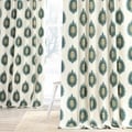 Teal Mayan Printed Cotton Curtain Panel