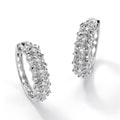 Isabella Collection Platinum/ Silver 1/10ct TDW Diamond Hoop Earrings (H-I, I3)