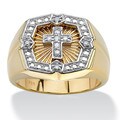 Neno Buscotti Gold/ Silver Men's 1/10ct TDW Diamond Ring (H-I, I2-I3)