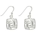 Carolina Glamour Collection Sterling Silver Stylized Square Earrings